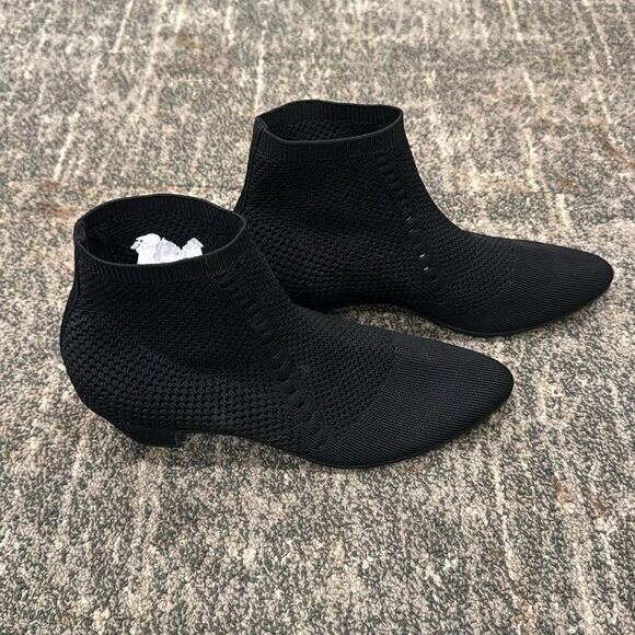 Elieen Fisher Purl Recycled Stretch Knit Bootie Black Sz 9 - Picture 4 of 9